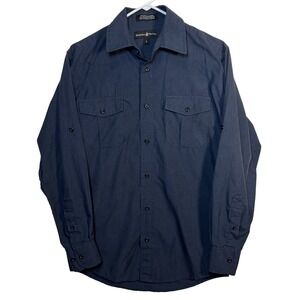 Beverly Hills Polo Club Mens Dark‎ Blue Button Down Utility Shirt Size S Classic
